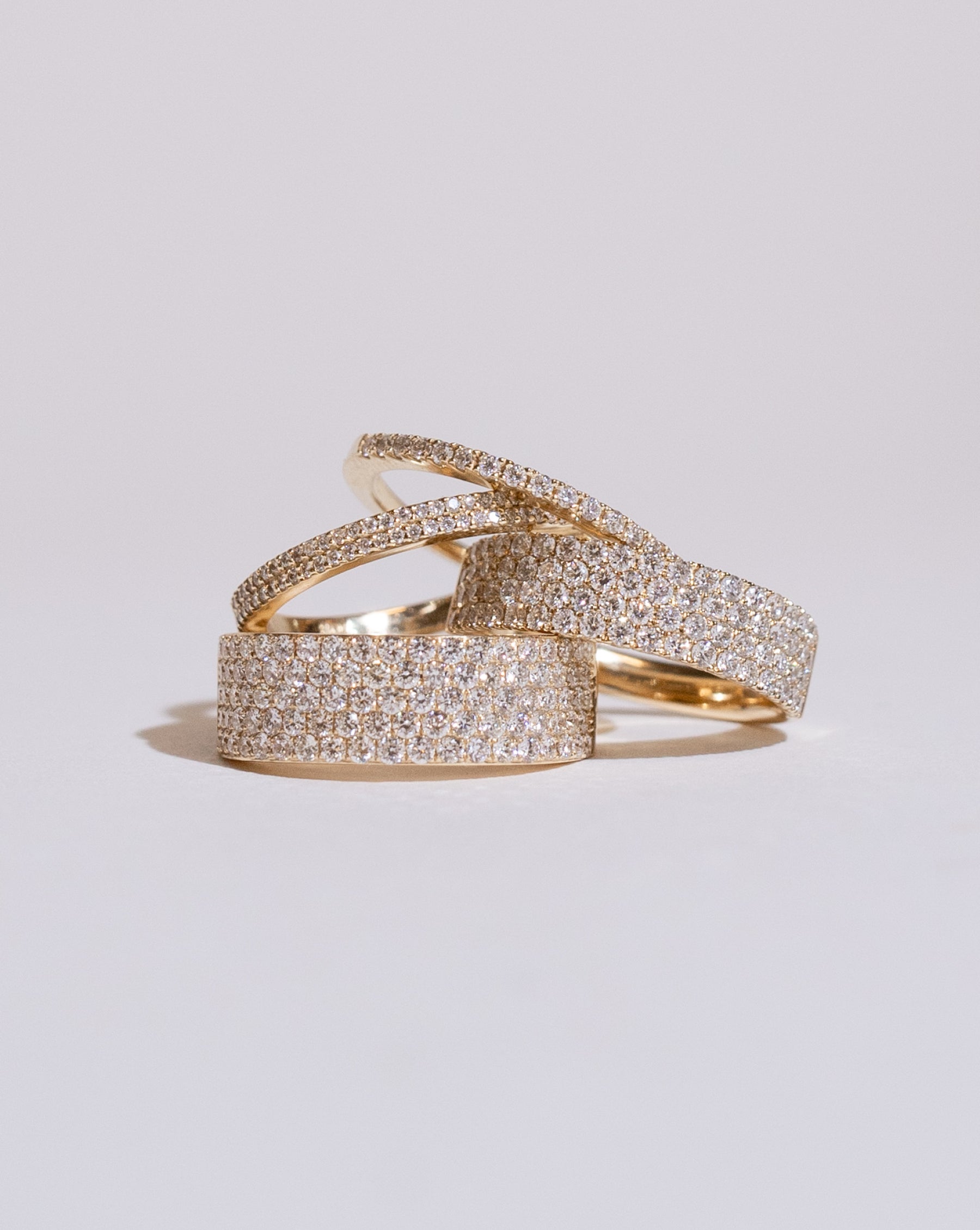 Four Row Stackable Pavé Ring