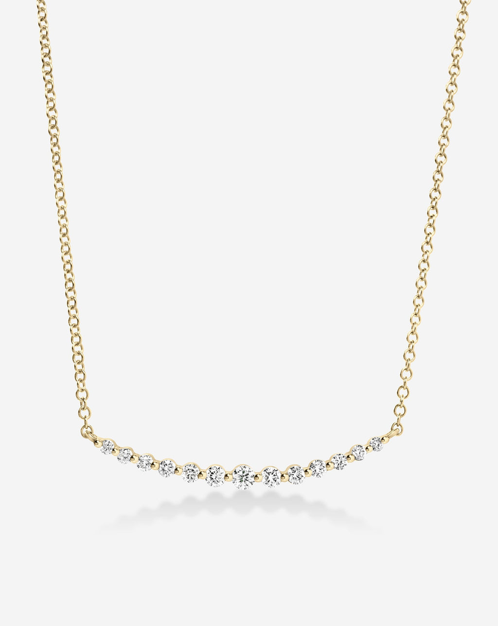 Graduated Single Prong Diamond Necklace