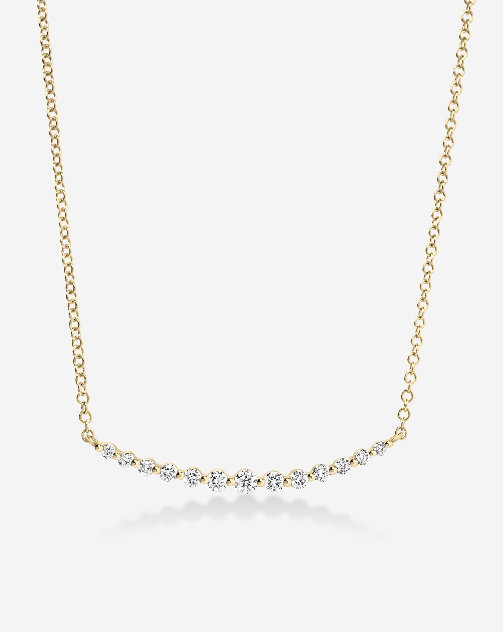 Graduated Single Prong Diamond Necklace