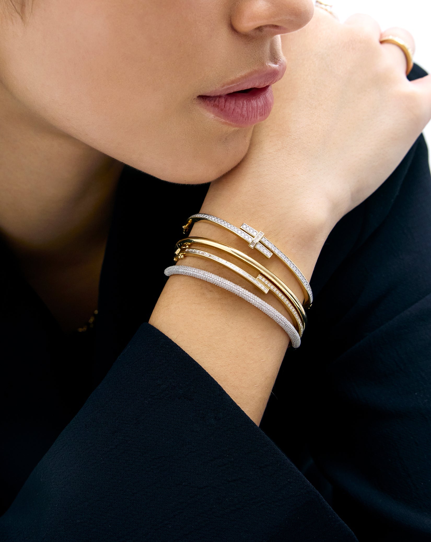 Round Diamond Wrap Bangle