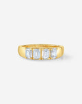 4-Stone Emerald Diamond Wedding Band