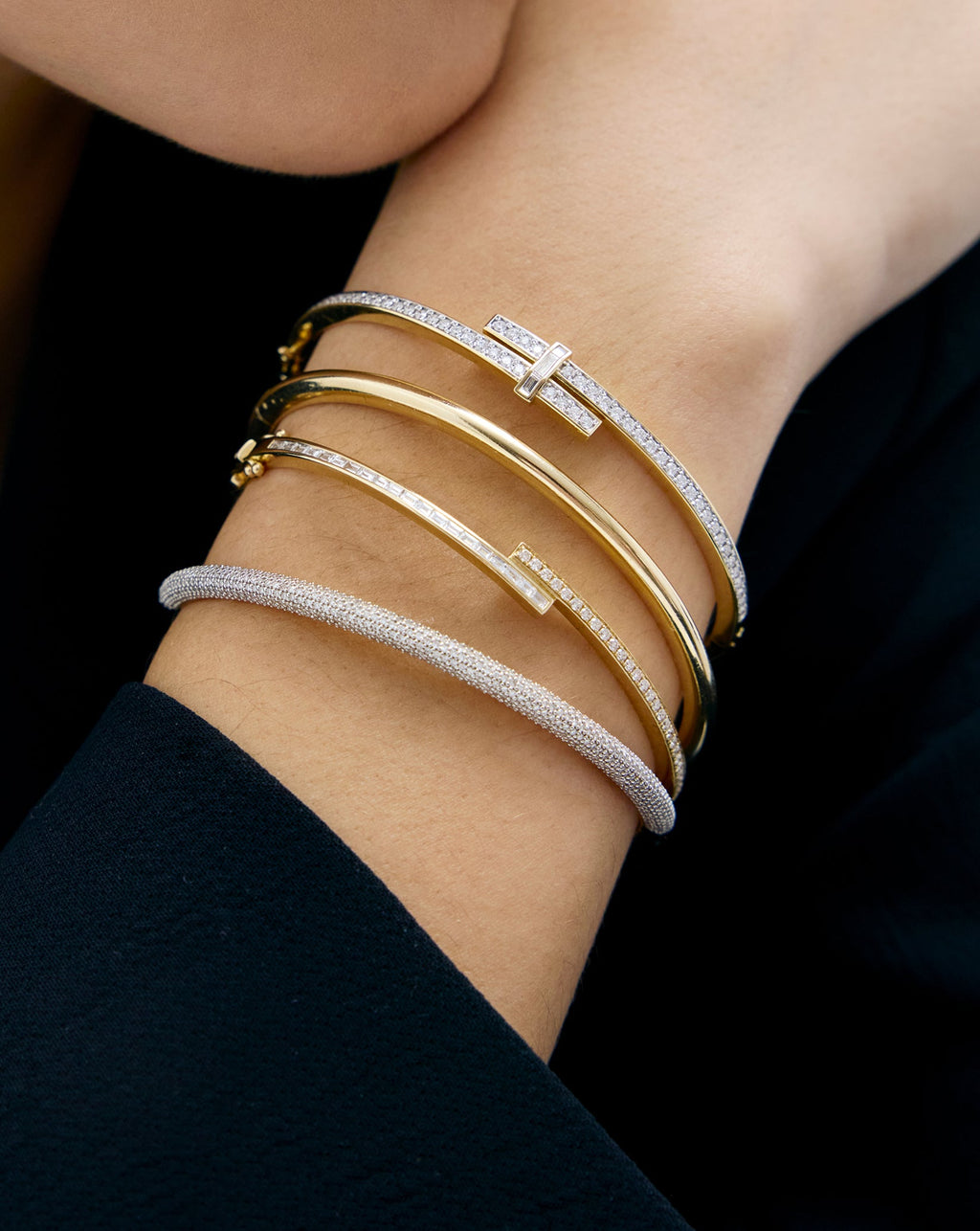 Round Diamond Wrap Bangle