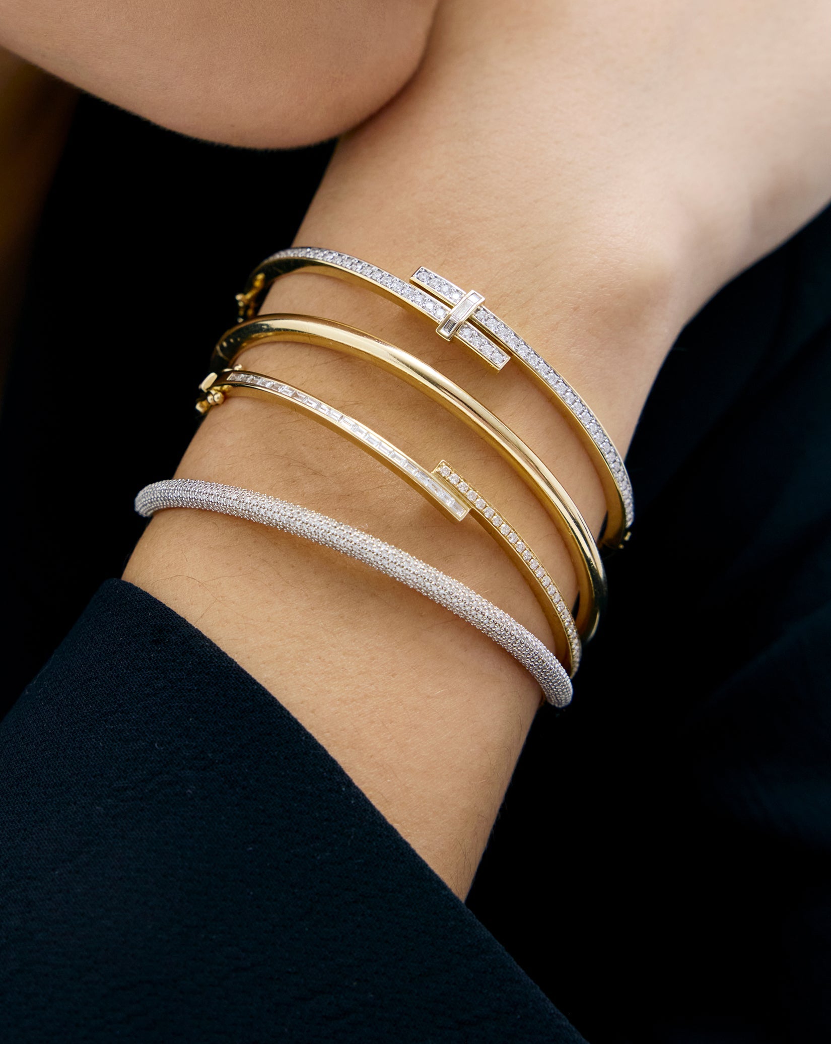 Round Diamond Wrap Bangle