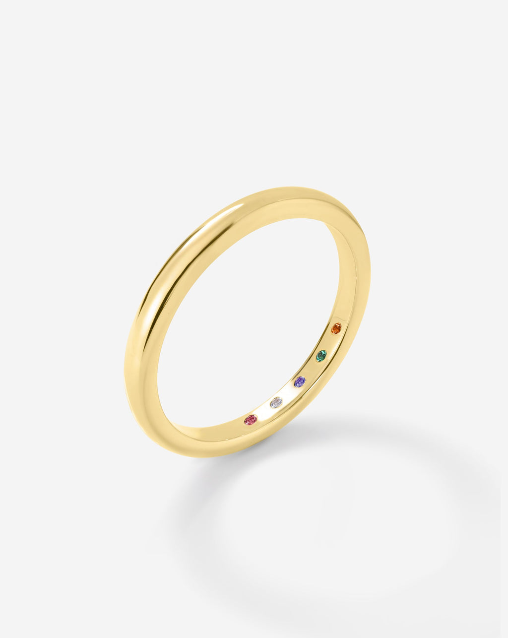 2 mm Classic Gold Band with Birthstone