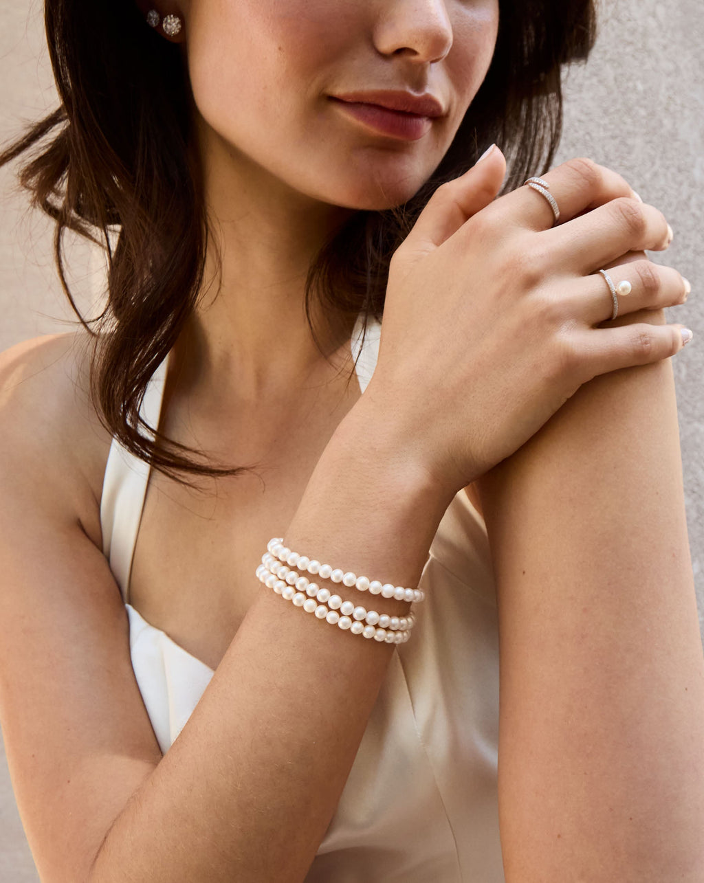 Three Row Pearl Bracelet