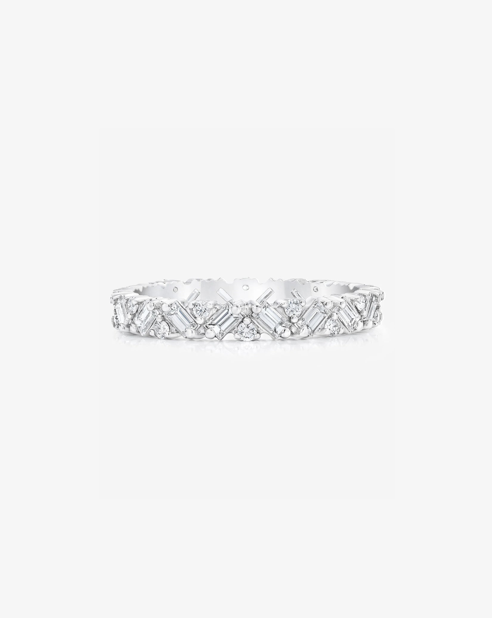 Baguette Cluster Eternity Band