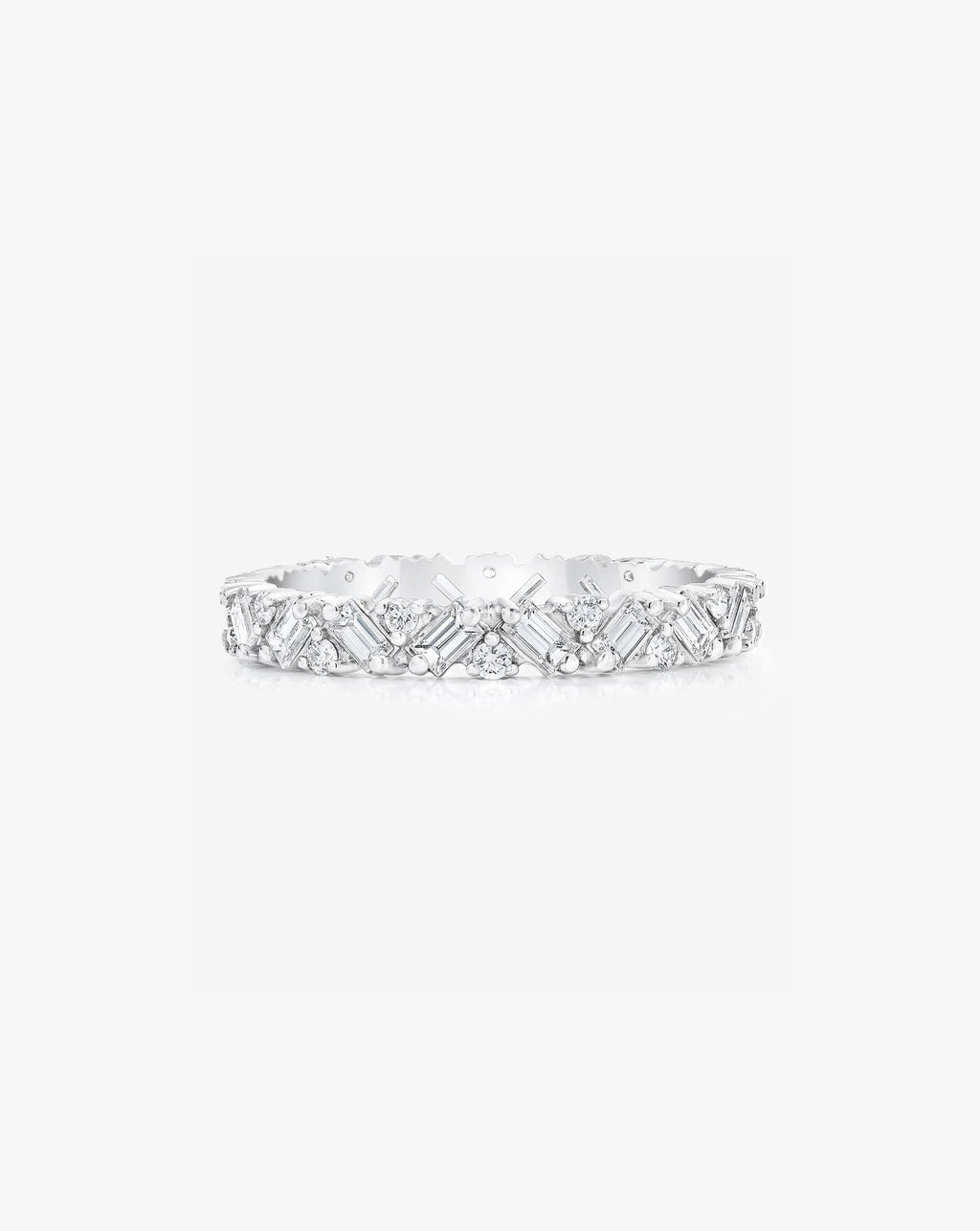 Lab Diamond Baguette Cluster Eternity Band
