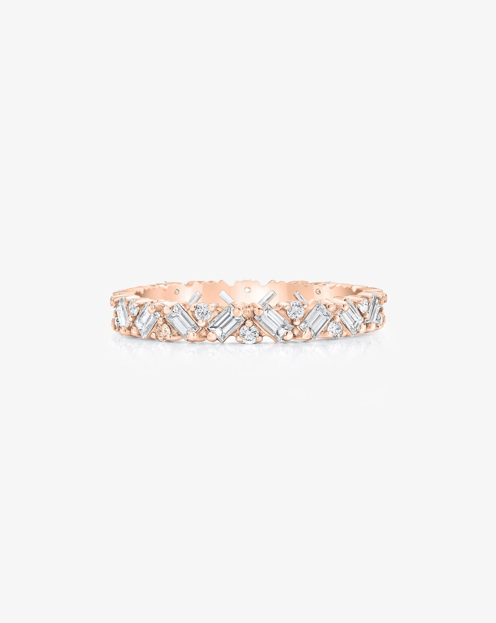 Lab Diamond Baguette Cluster Eternity Band