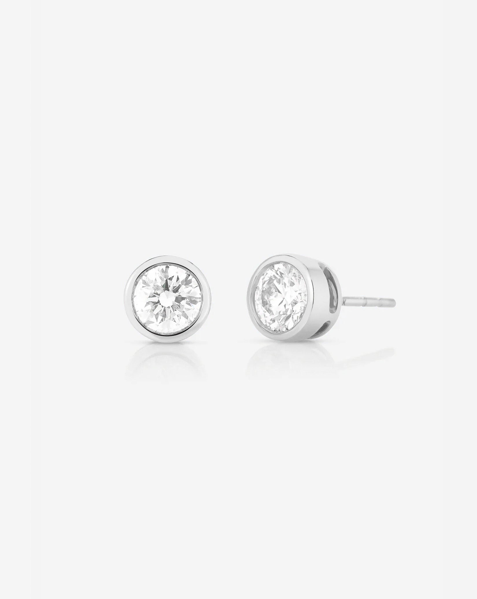 Bezel-Set Classic Diamond Studs