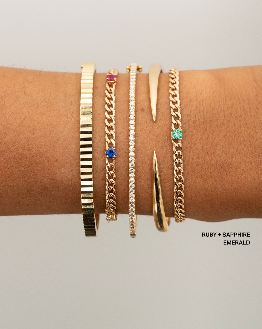 Personalized Curb Chain Birthstone Bracelet