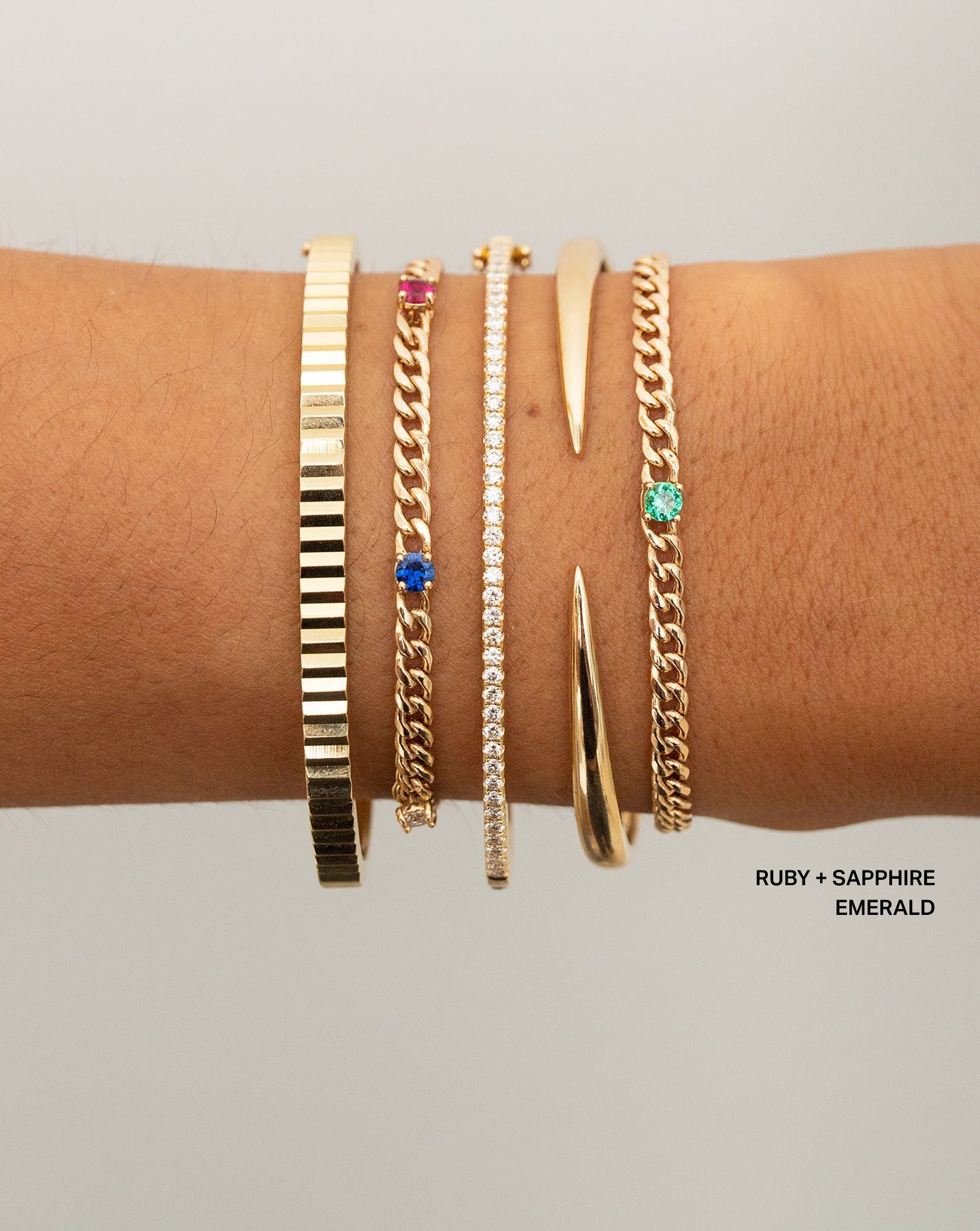 Personalized Curb Chain Birthstone Bracelet