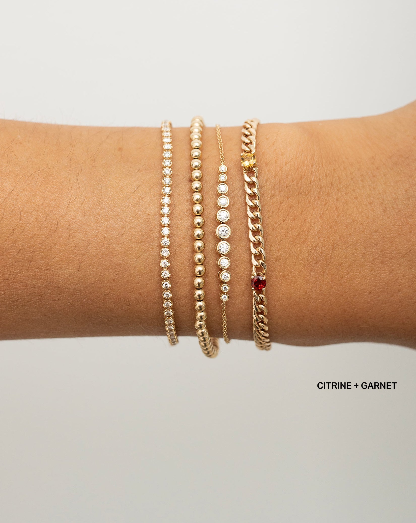Personalized Curb Chain Birthstone Bracelet