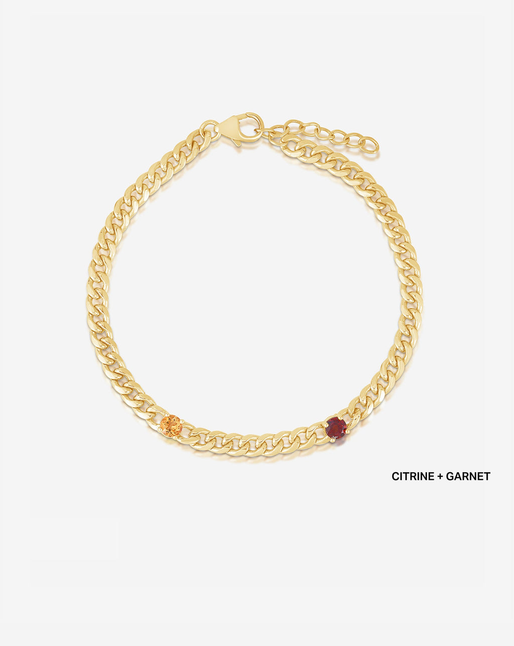 Personalized Curb Chain Birthstone Bracelet