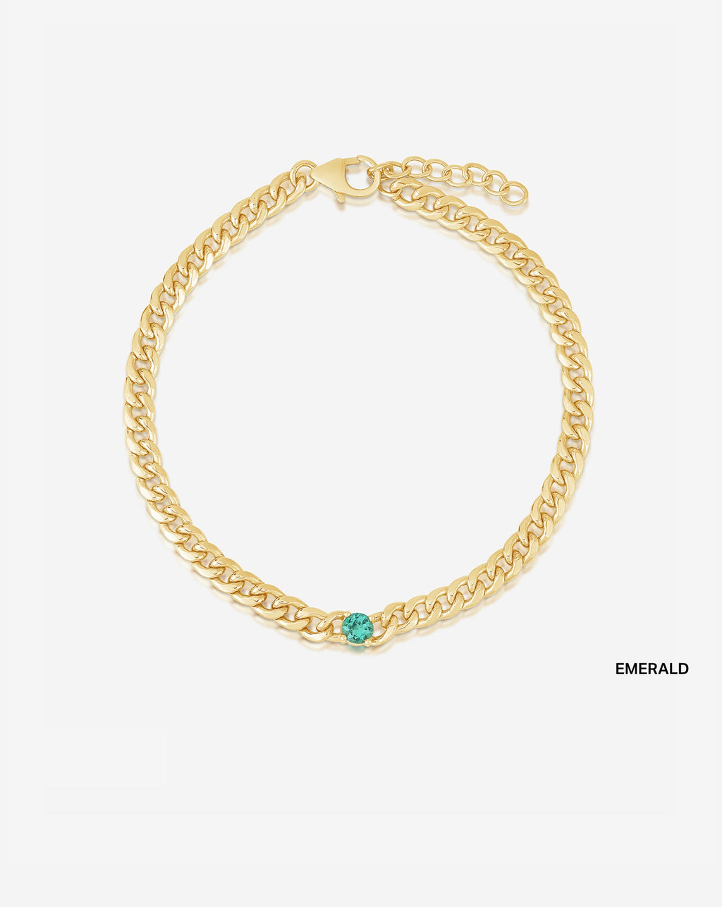 Personalized Curb Chain Birthstone Bracelet