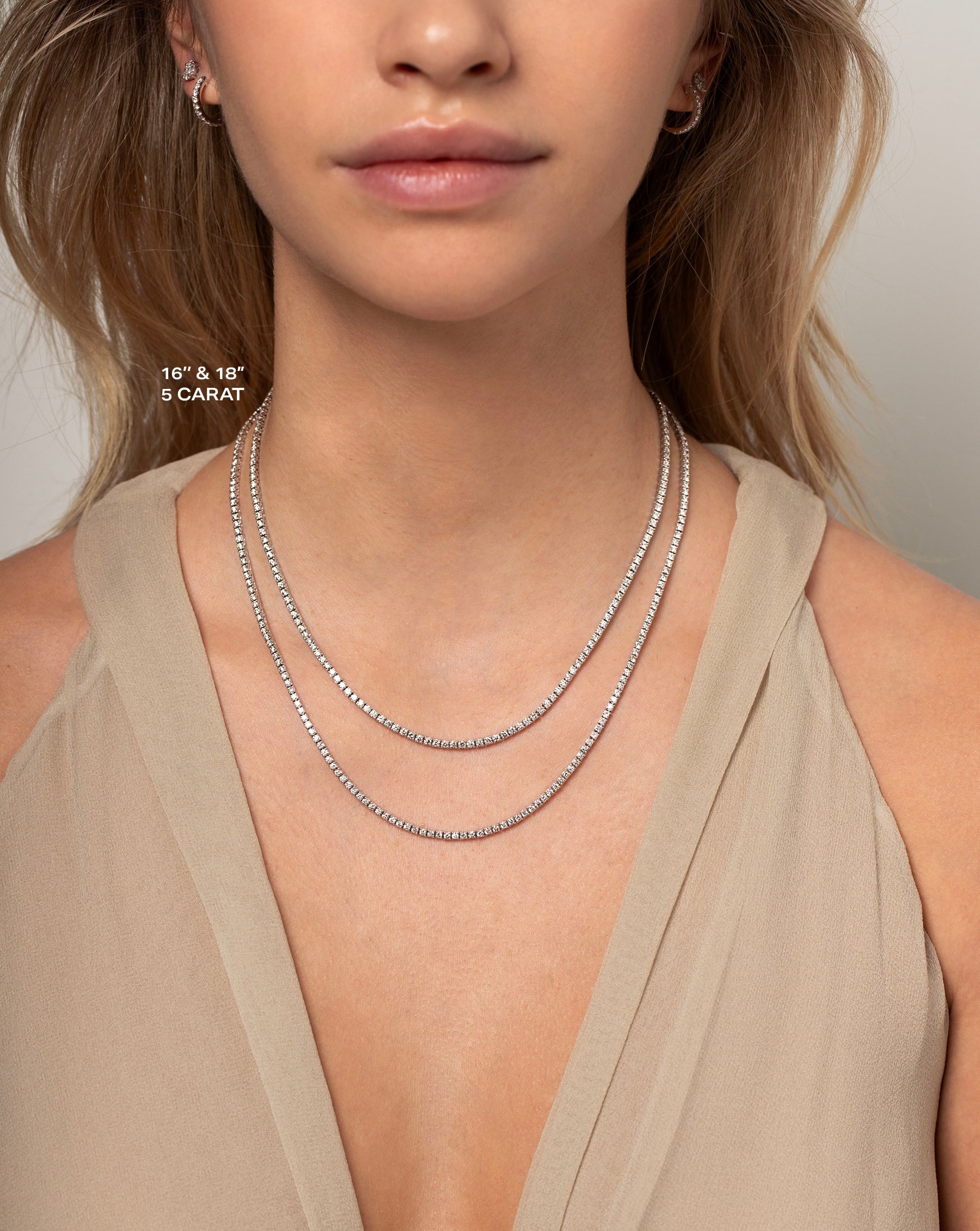 Classic Lab Diamond Tennis Necklace