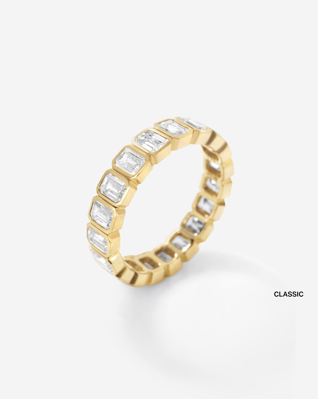 Lab Diamond Emerald Bezel Eternity Band