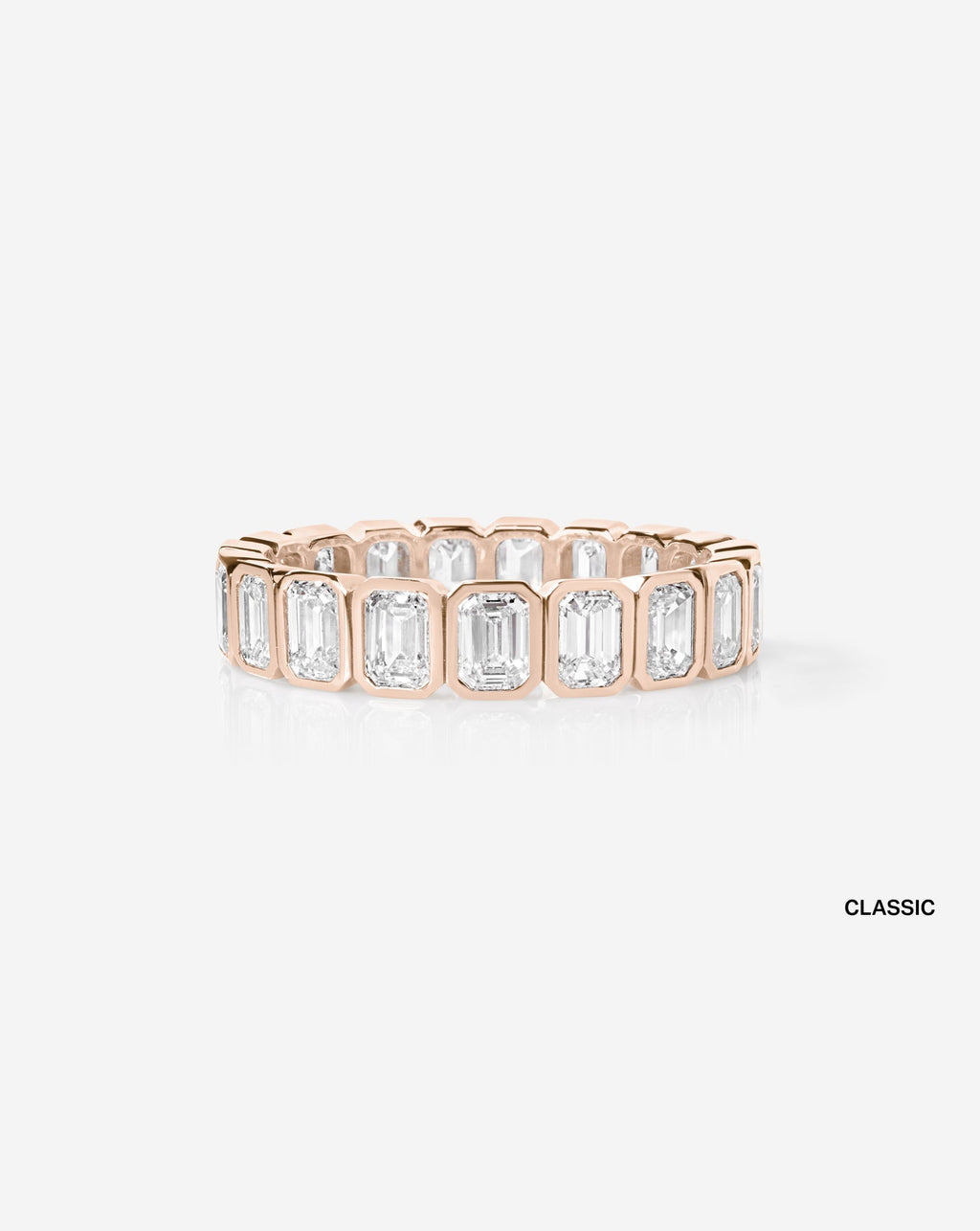 Lab Diamond Emerald Bezel Eternity Band