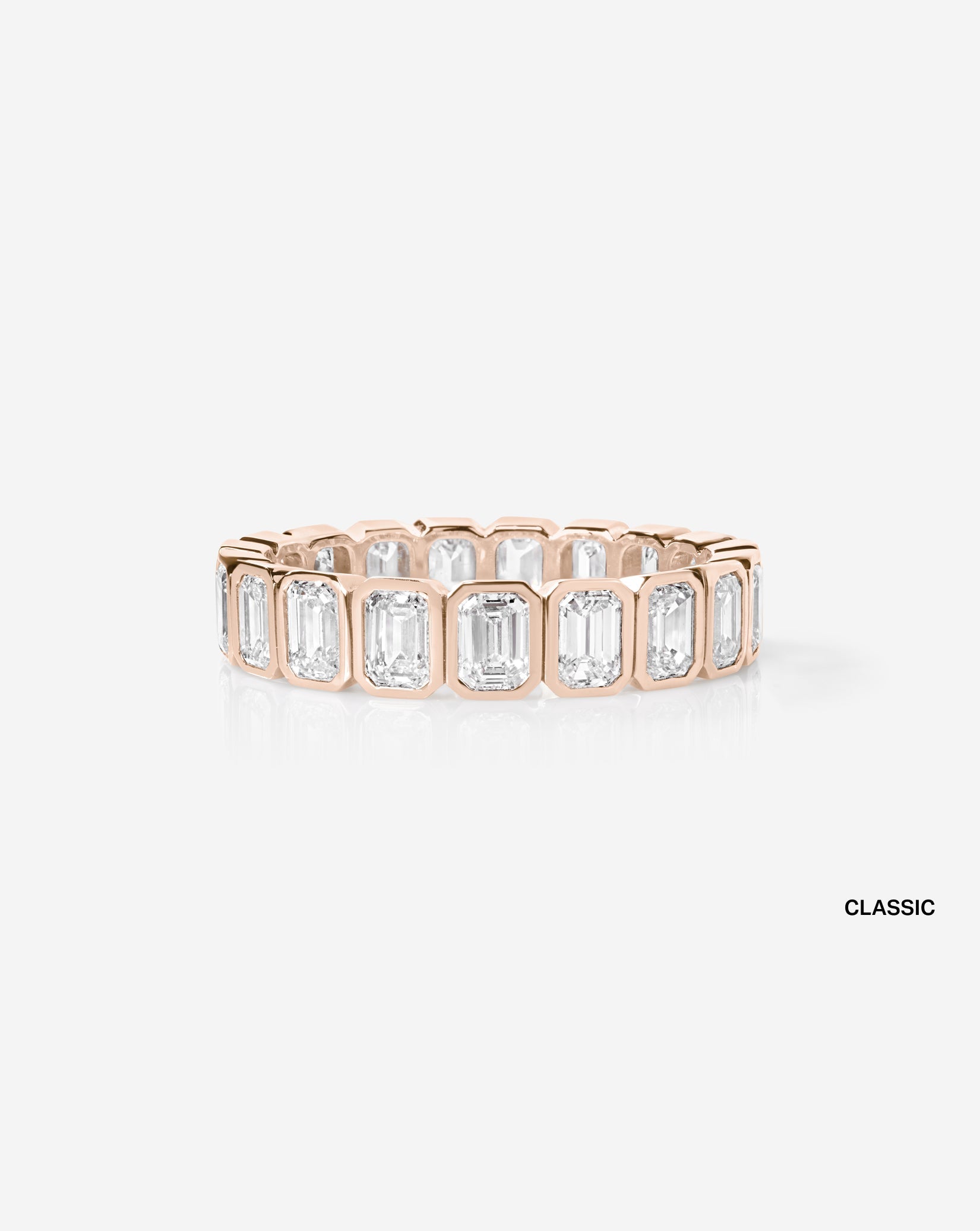 Lab Diamond Emerald Bezel Eternity Band