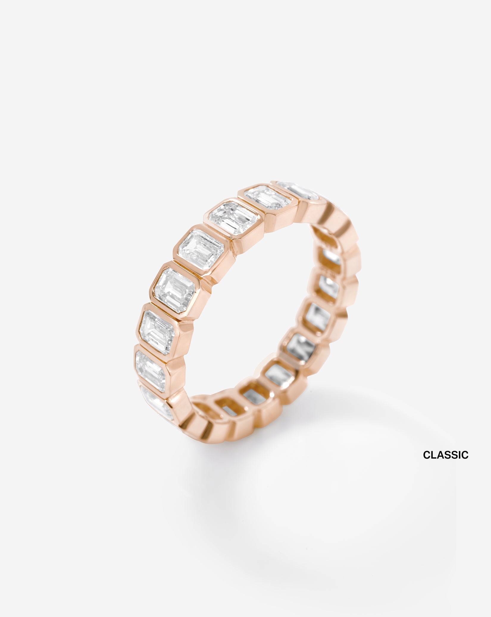 Lab Diamond Emerald Bezel Eternity Band
