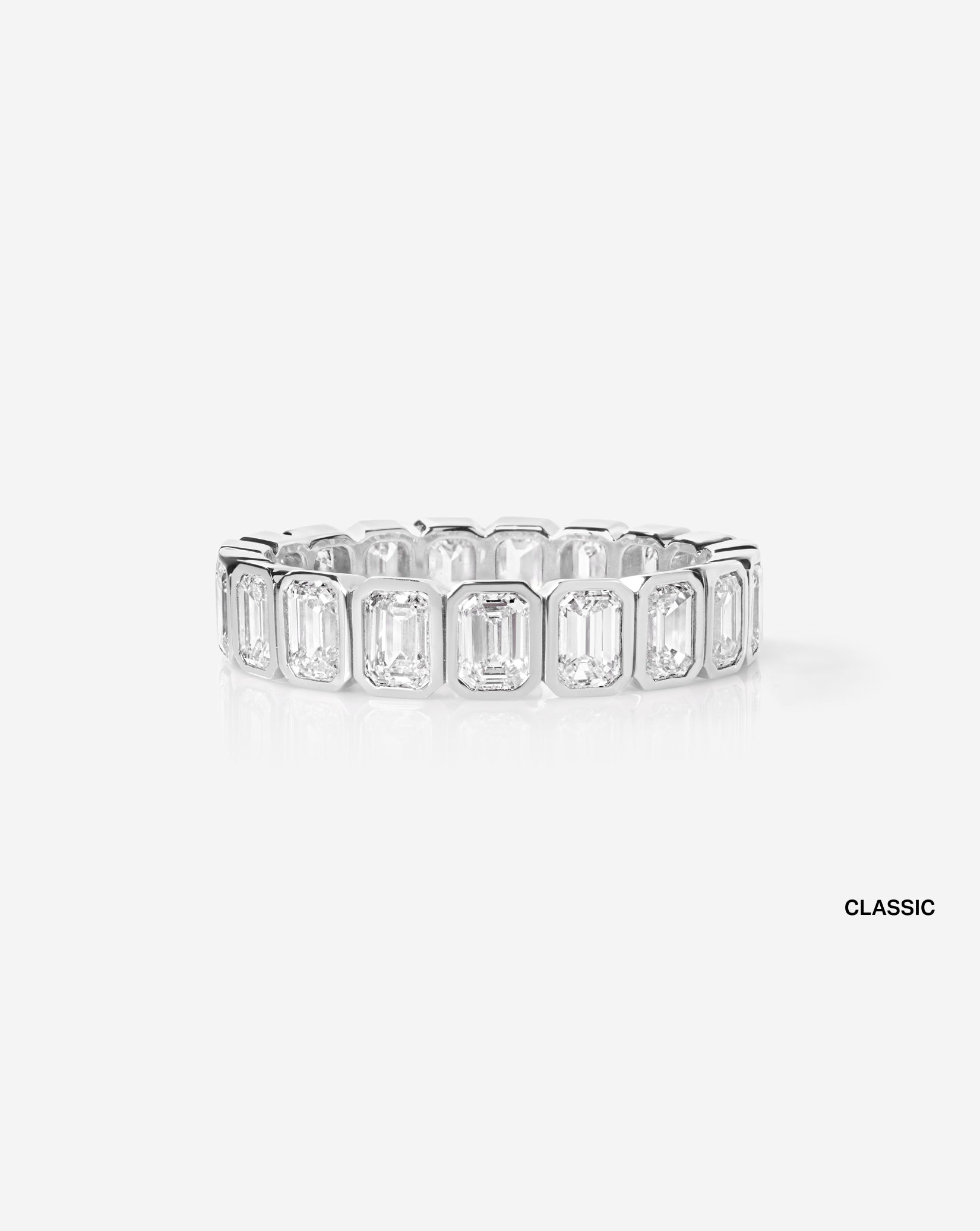 Lab Diamond Emerald Bezel Eternity Band