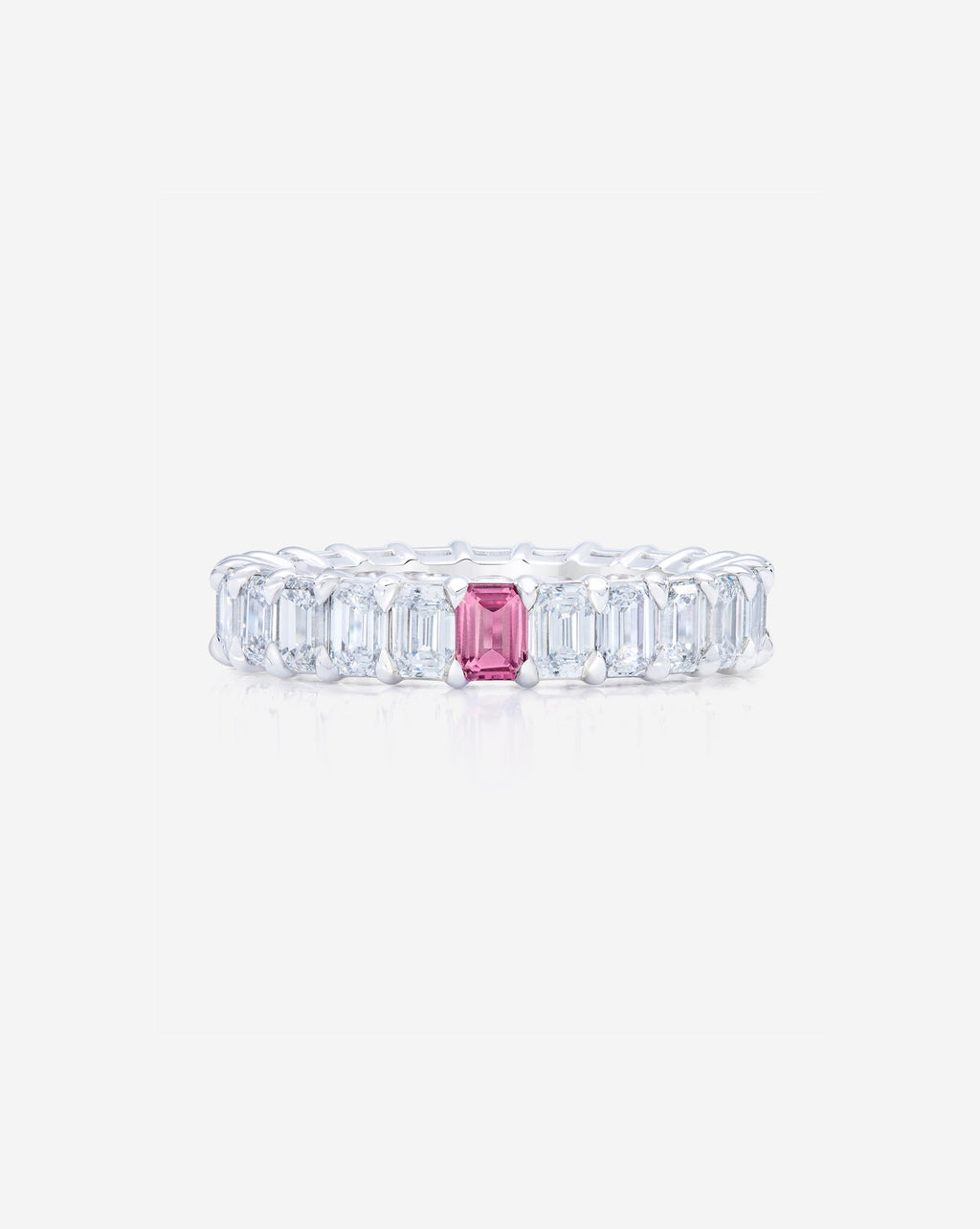 Emerald Lab Diamond and Birthstone Eternity Band