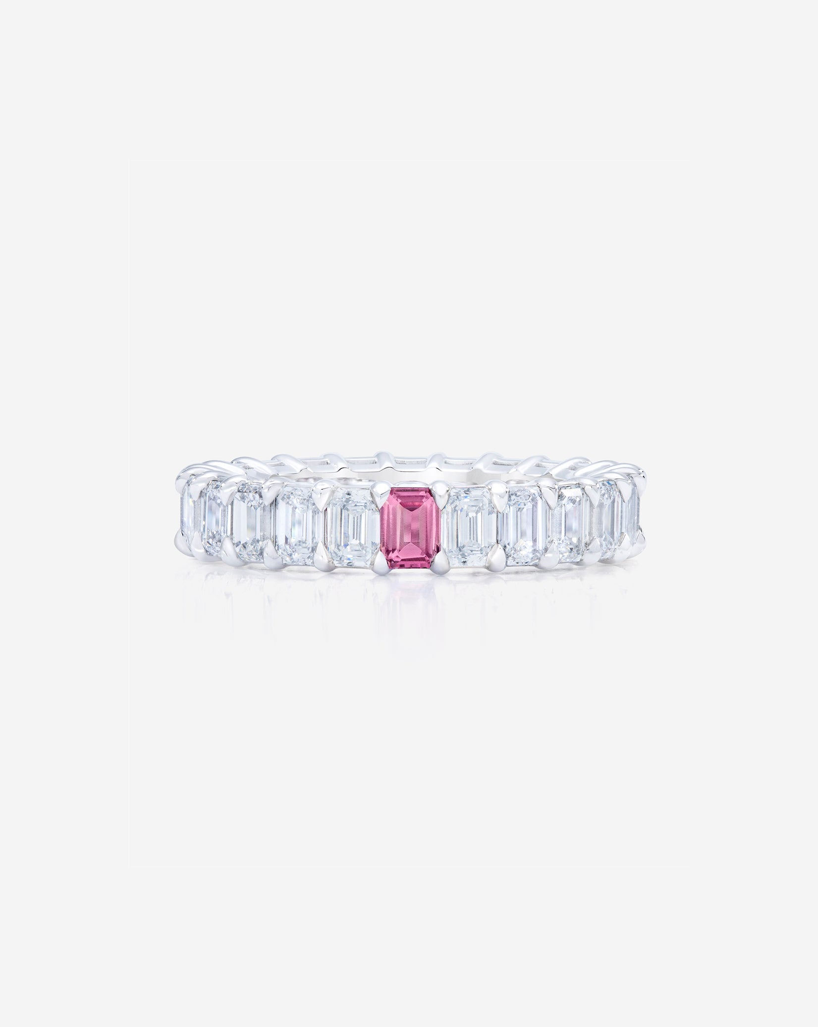 Emerald Lab Diamond and Birthstone Eternity Band