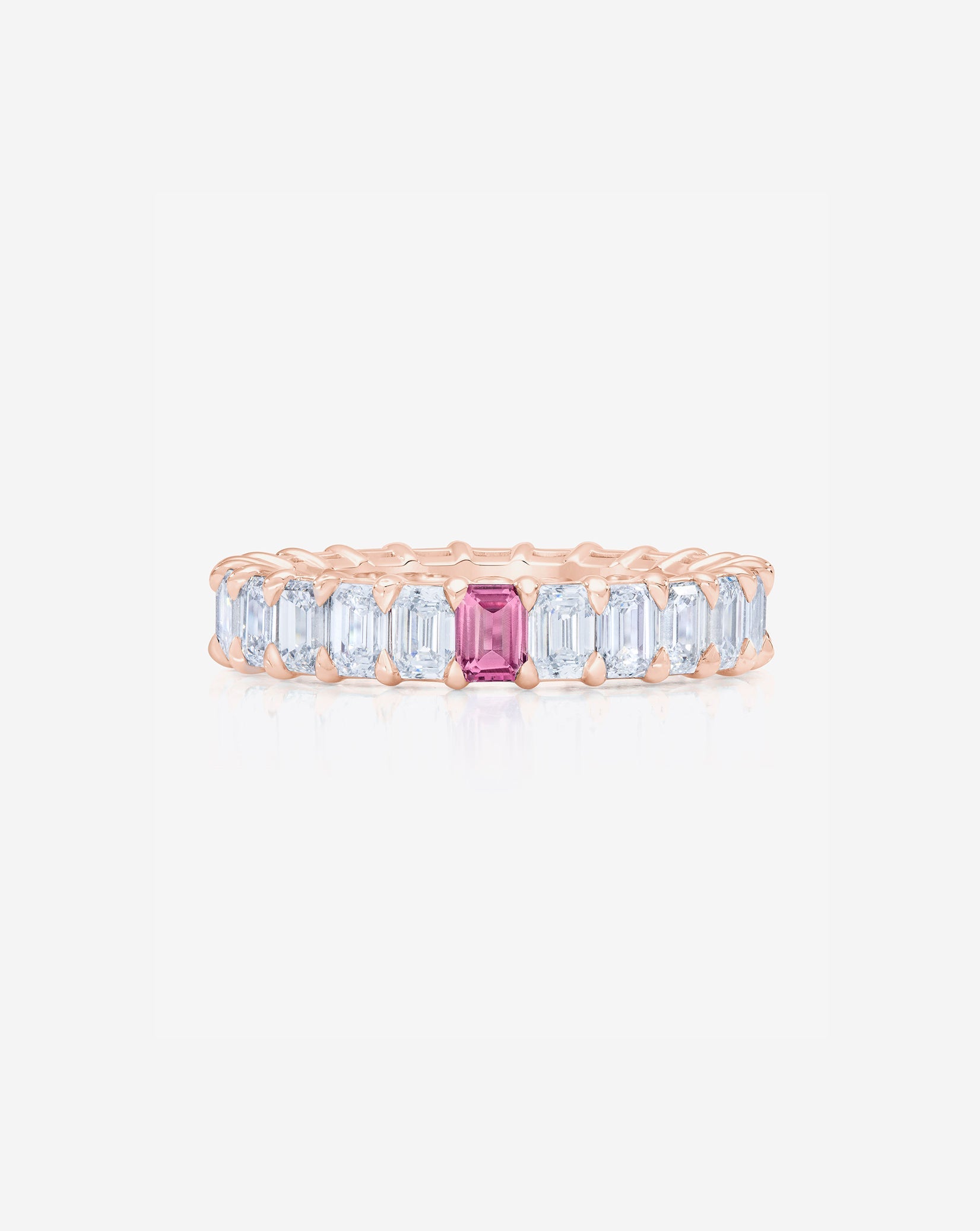 Emerald Lab Diamond and Birthstone Eternity Band