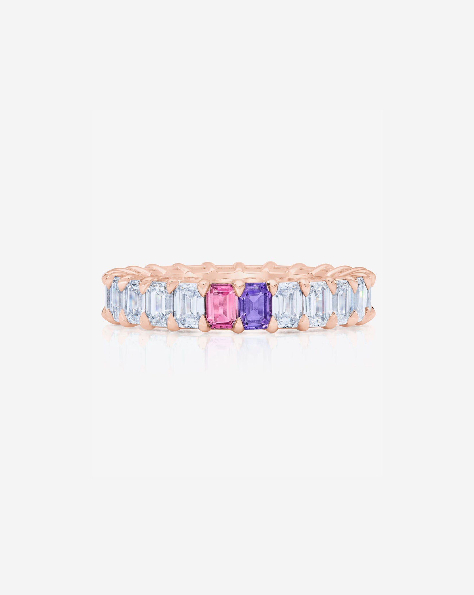 Emerald Lab Diamond and Birthstone Eternity Band