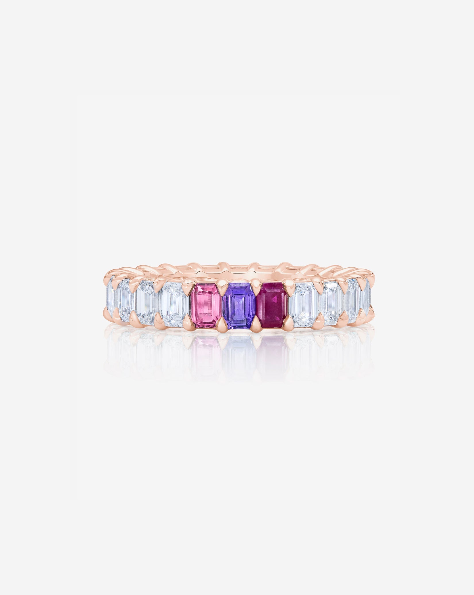 Emerald Lab Diamond and Birthstone Eternity Band