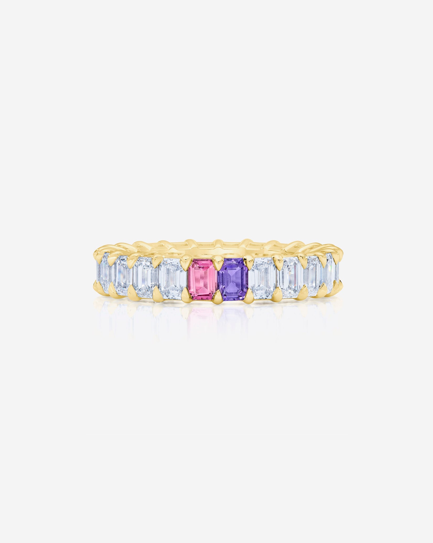 Emerald Lab Diamond and Birthstone Eternity Band