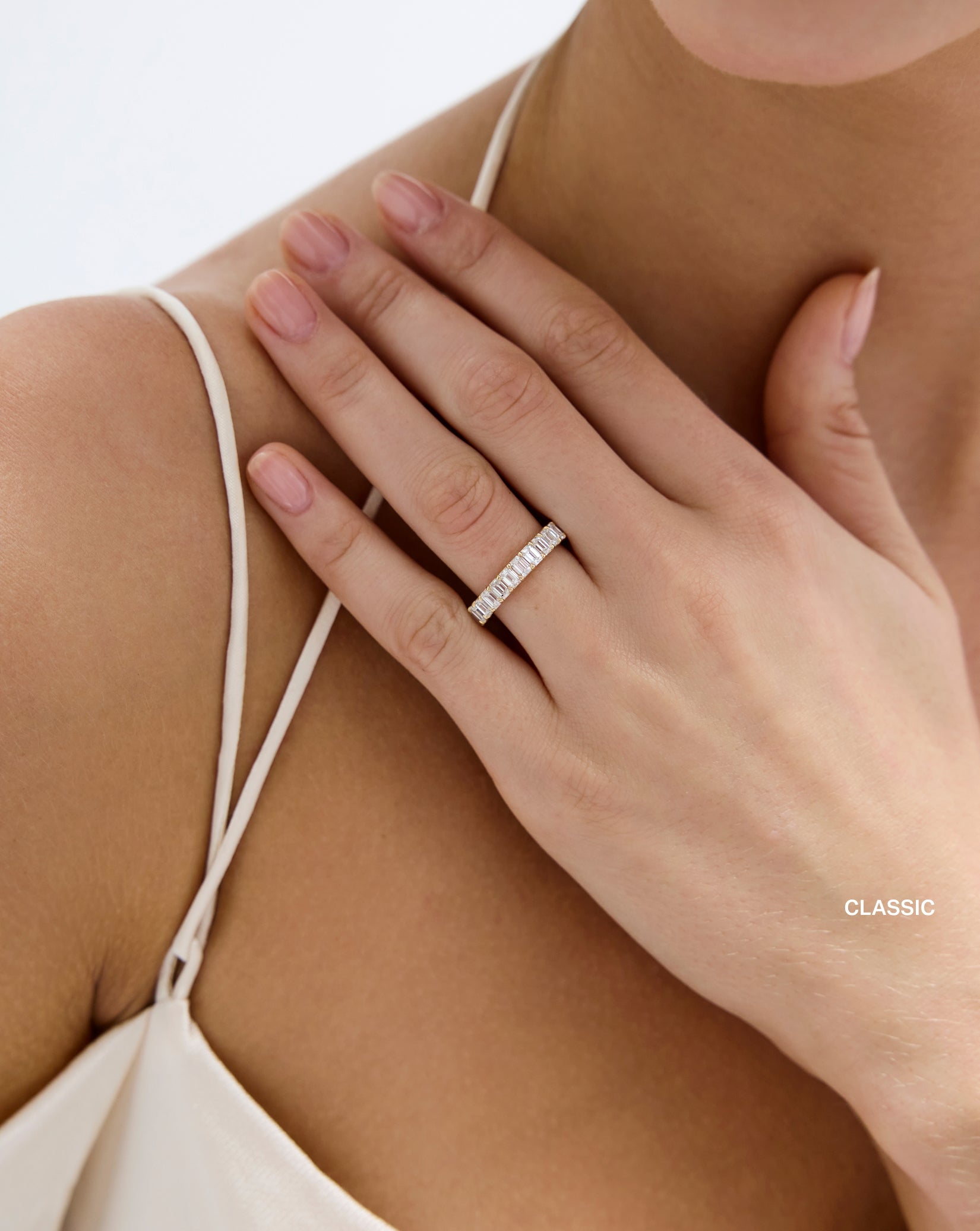 Emerald 3/4 Lab Diamond Band