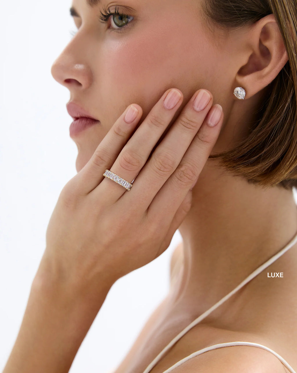 Emerald Lab Diamond Band