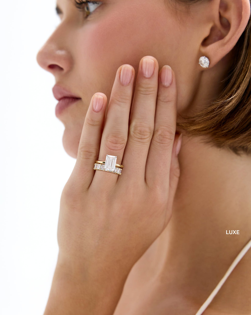 Emerald Lab Diamond Eternity Band