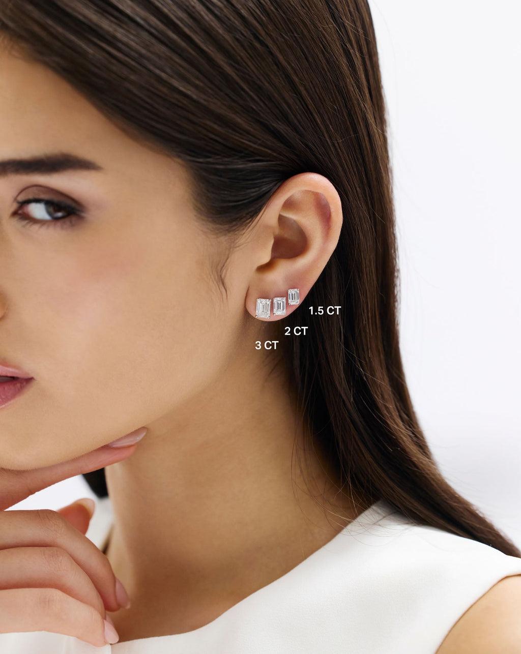 Emerald Lab Diamond Studs