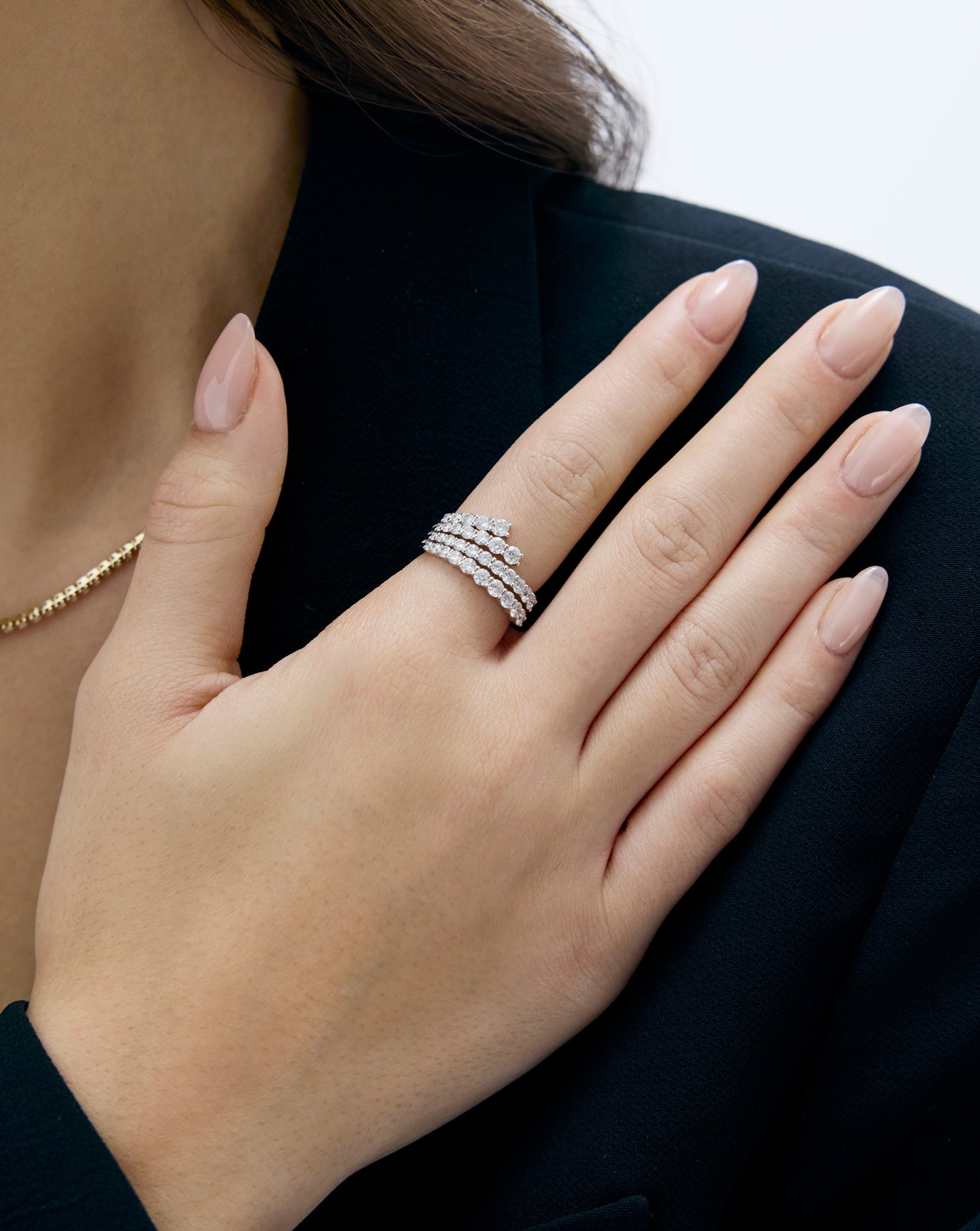 Fanned Diamond Statement Ring