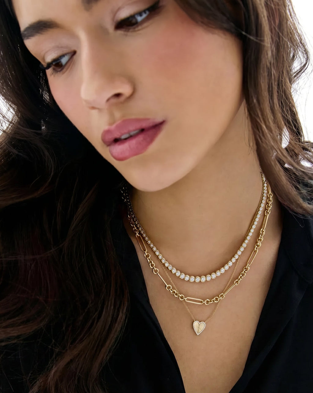 Fluted Heart Necklace