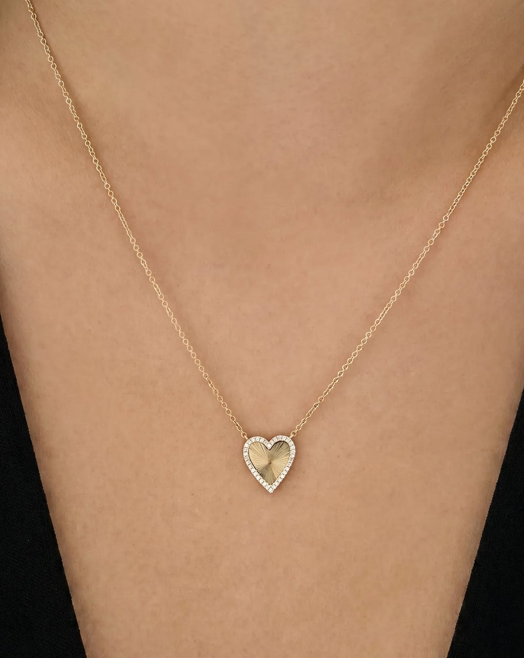 Fluted Heart Necklace