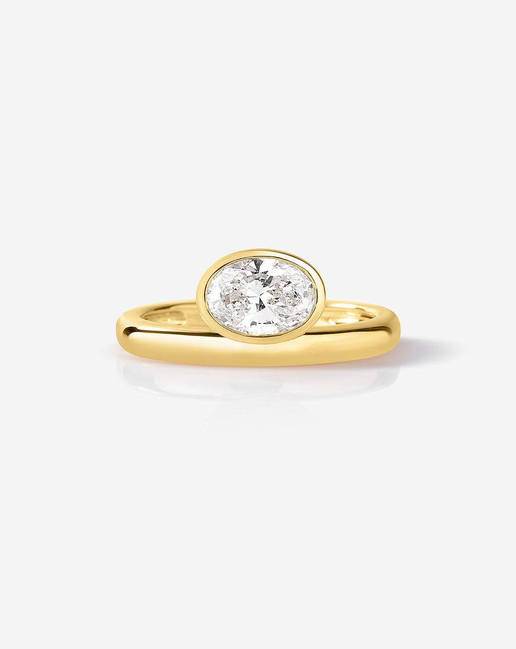 Framed Oval Lab Diamond Ring