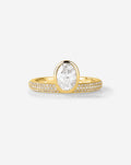 Framed Oval Pavé Lab Diamond Ring
