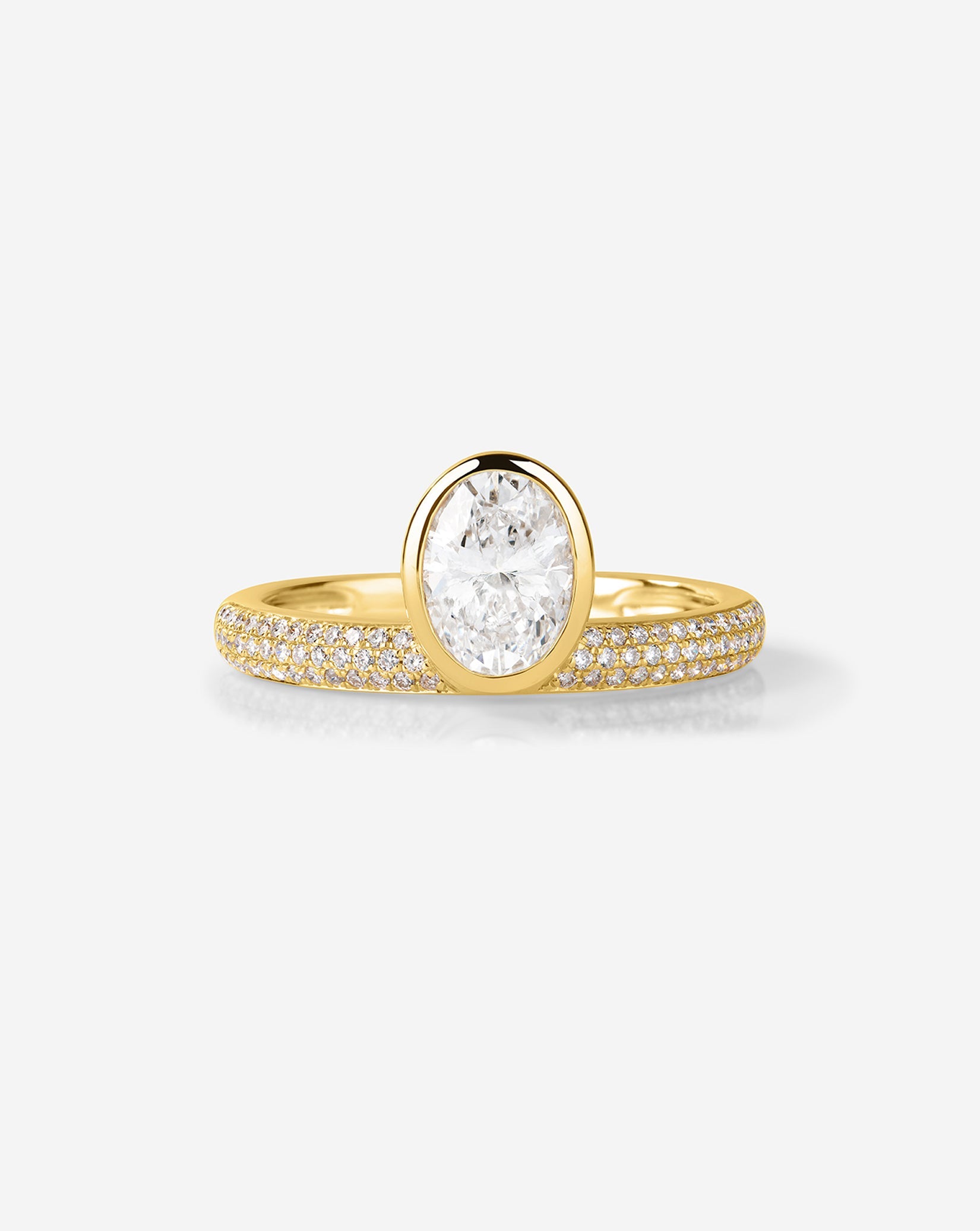Framed Oval Pavé Lab Diamond Ring