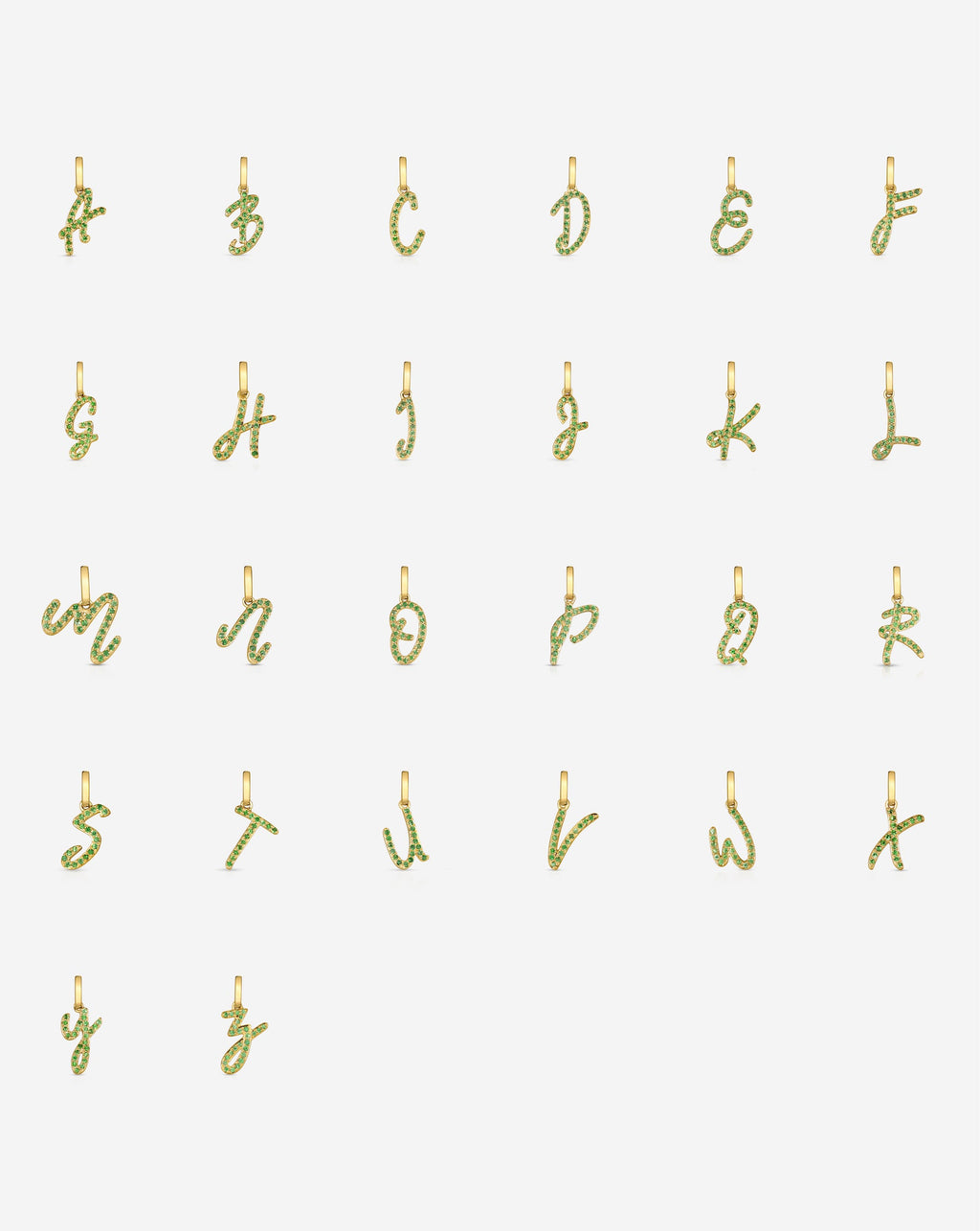 Gemstone Script Initial Pendant