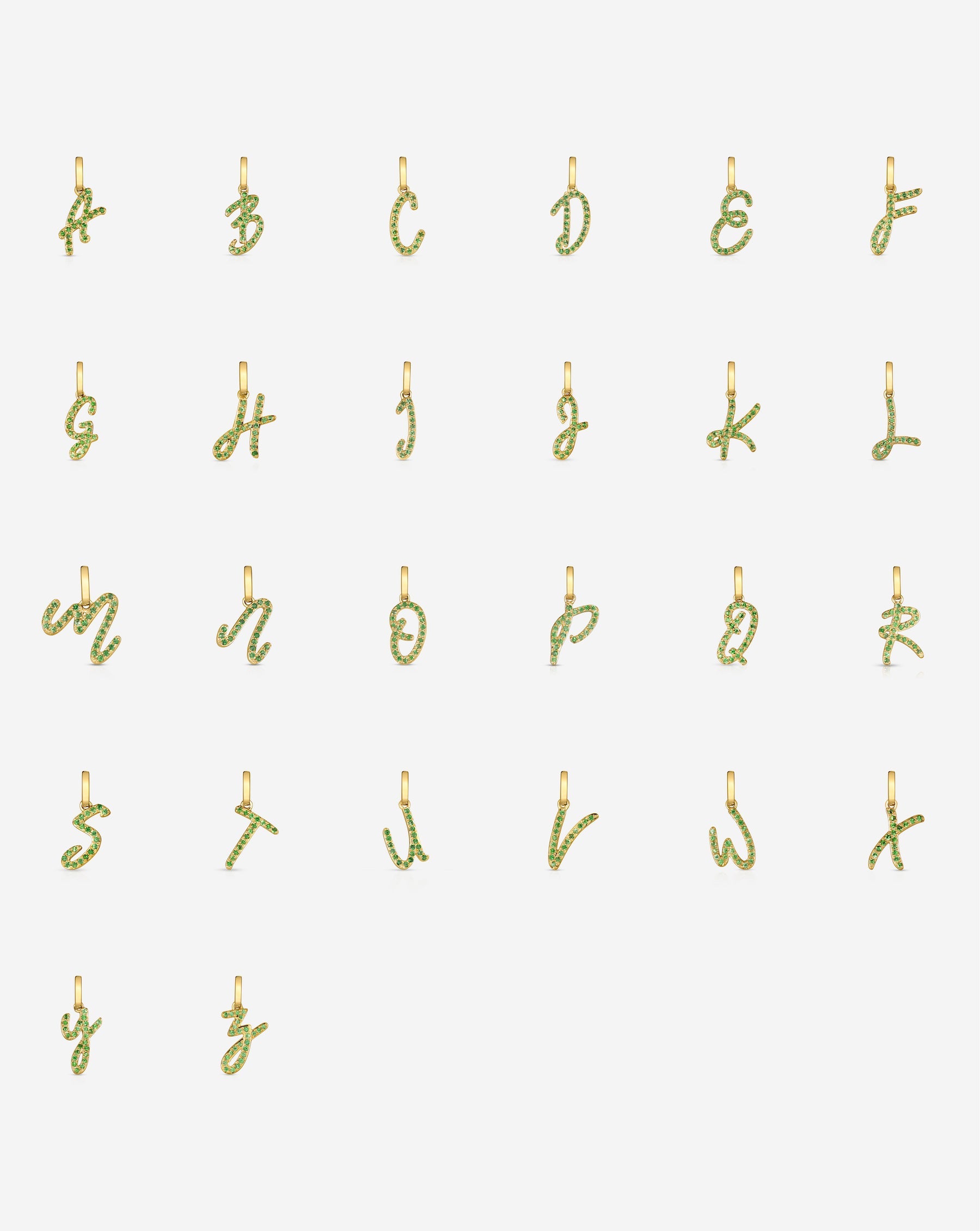 Gemstone Script Initial Pendant
