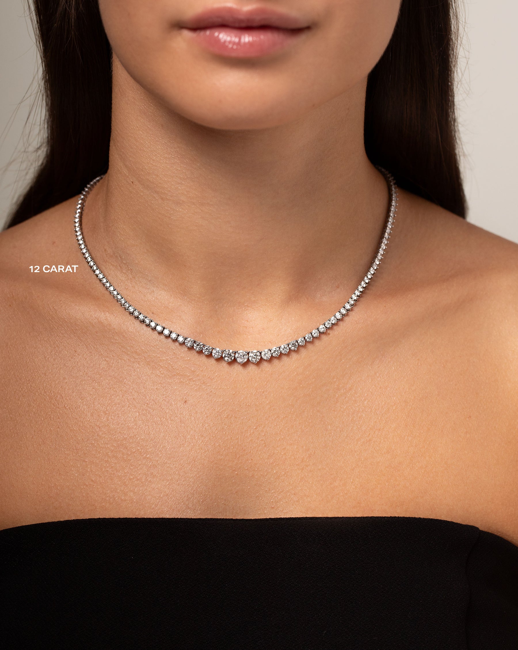 Graduated Diamond Tennis Necklace
