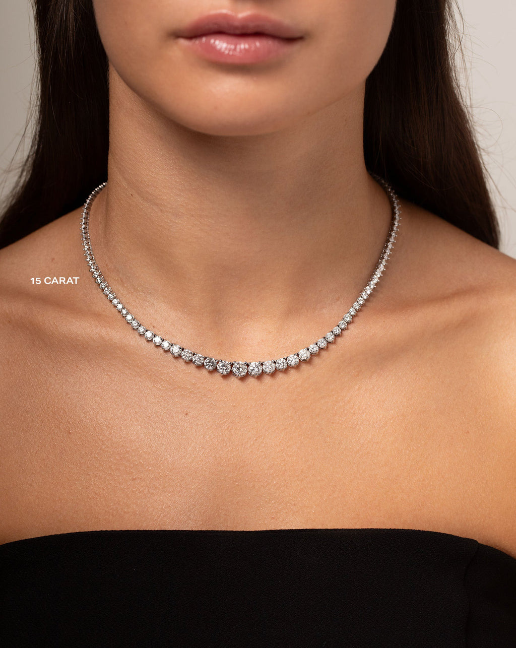 Graduated Diamond Tennis Necklace