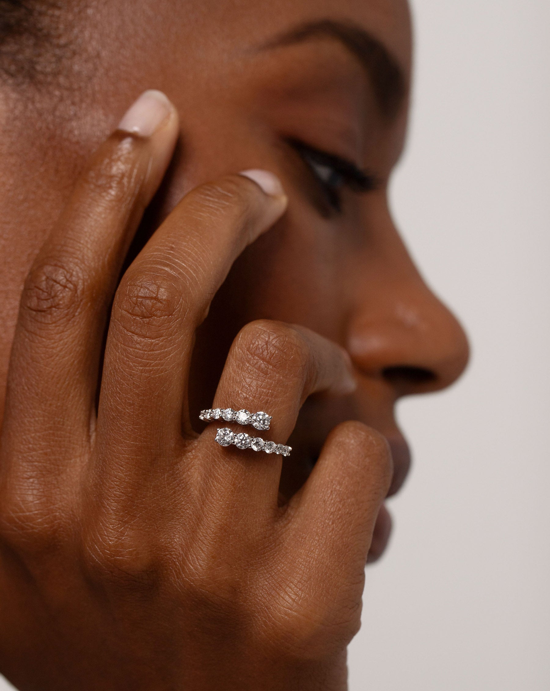 Graduated Diamond Wrap Ring