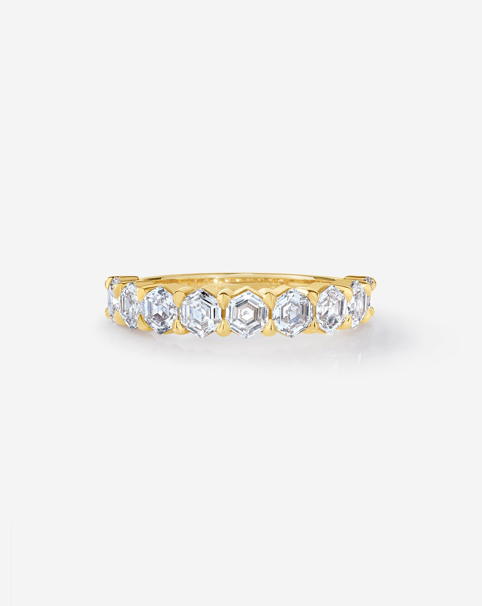 Hexagon Diamond Wedding Band