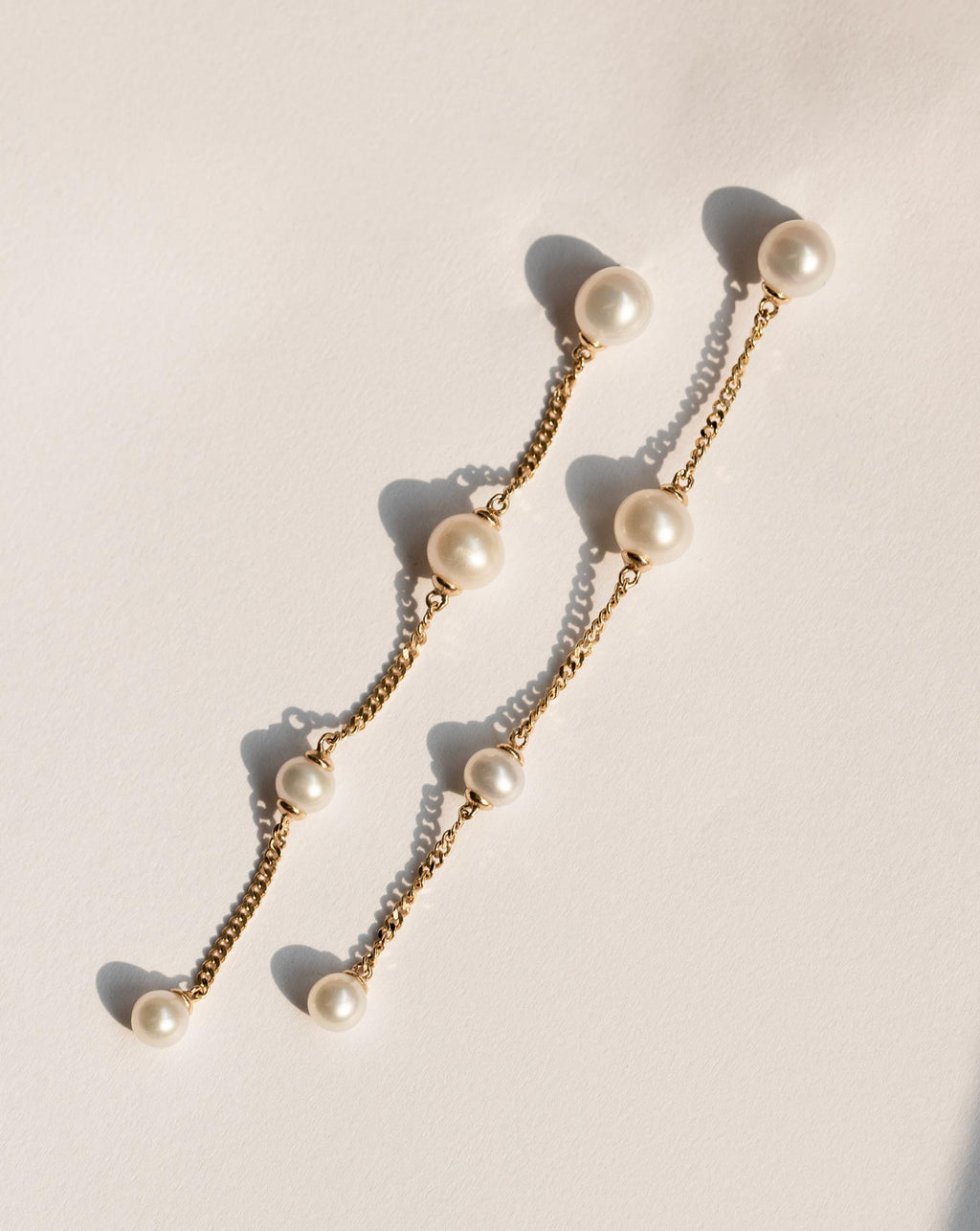 Pearl Station Drop Earrings