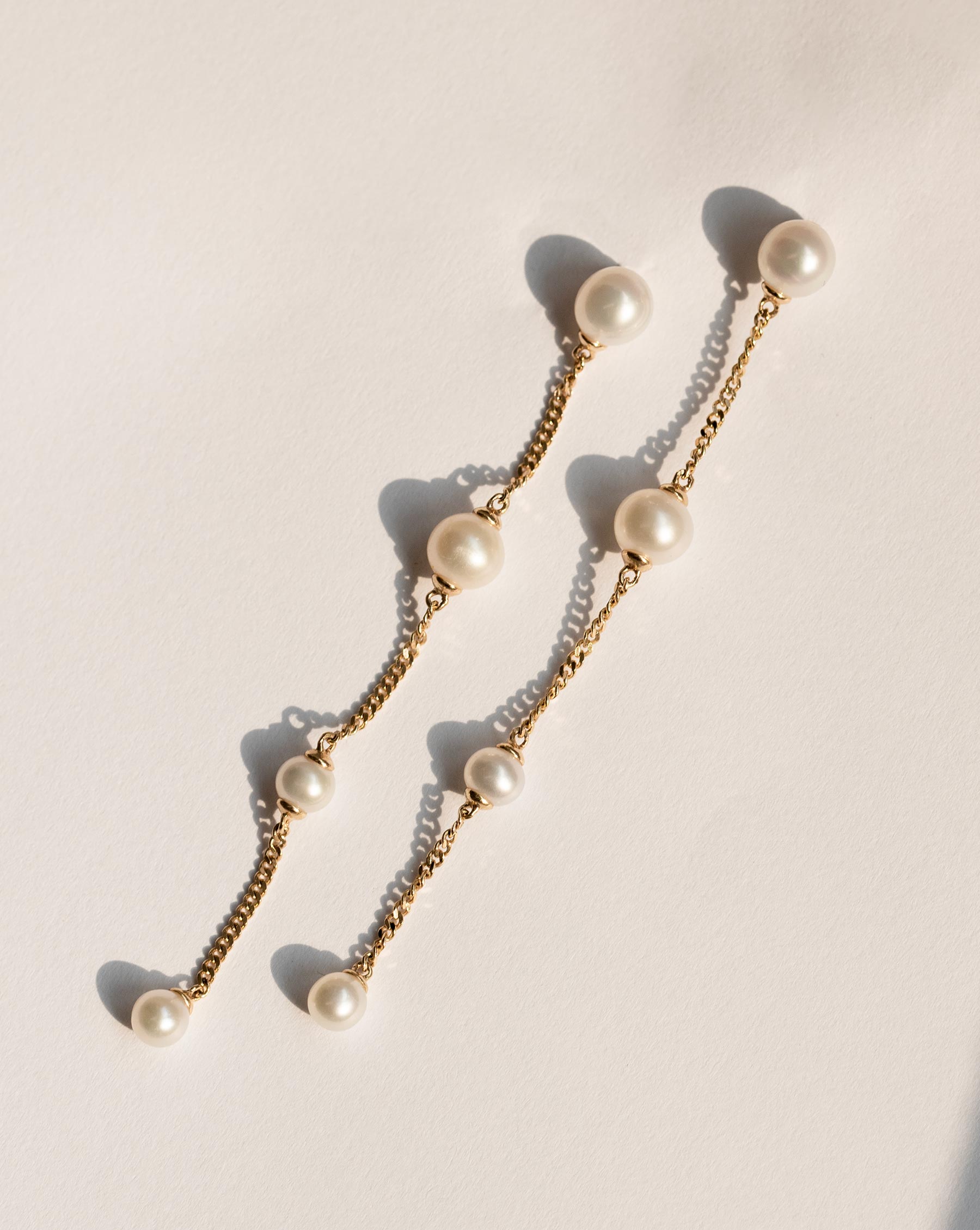 Pearl Station Drop Earrings