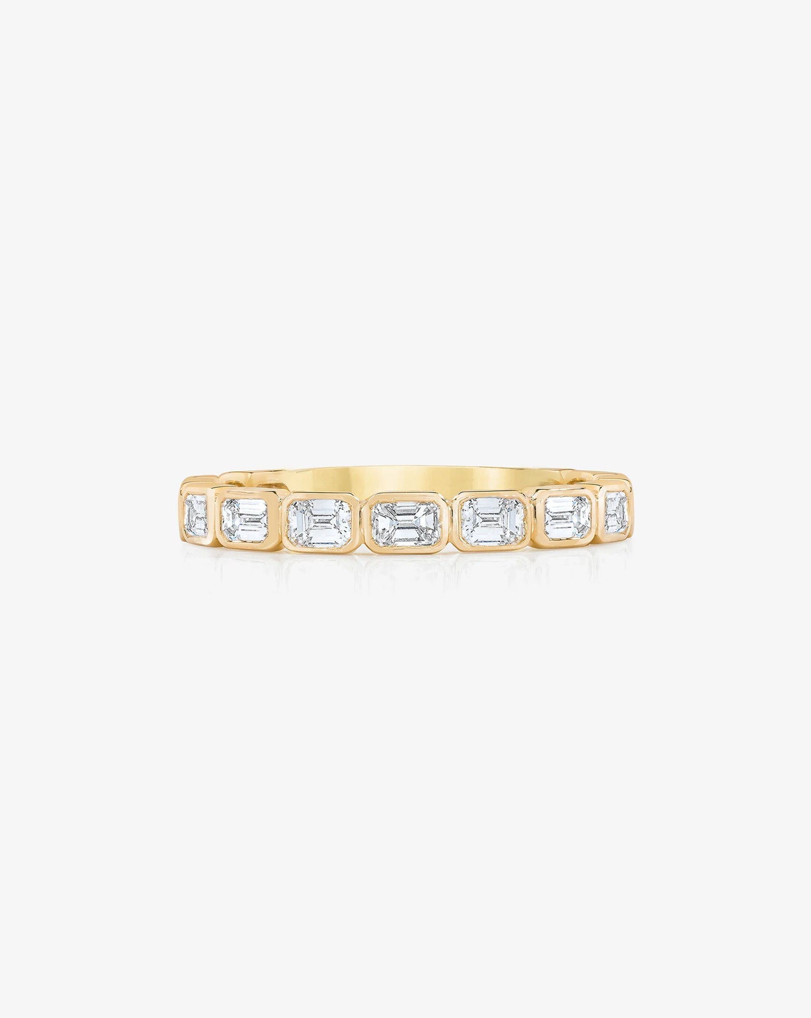 Lab Diamond Sideways Emerald Bezel Band