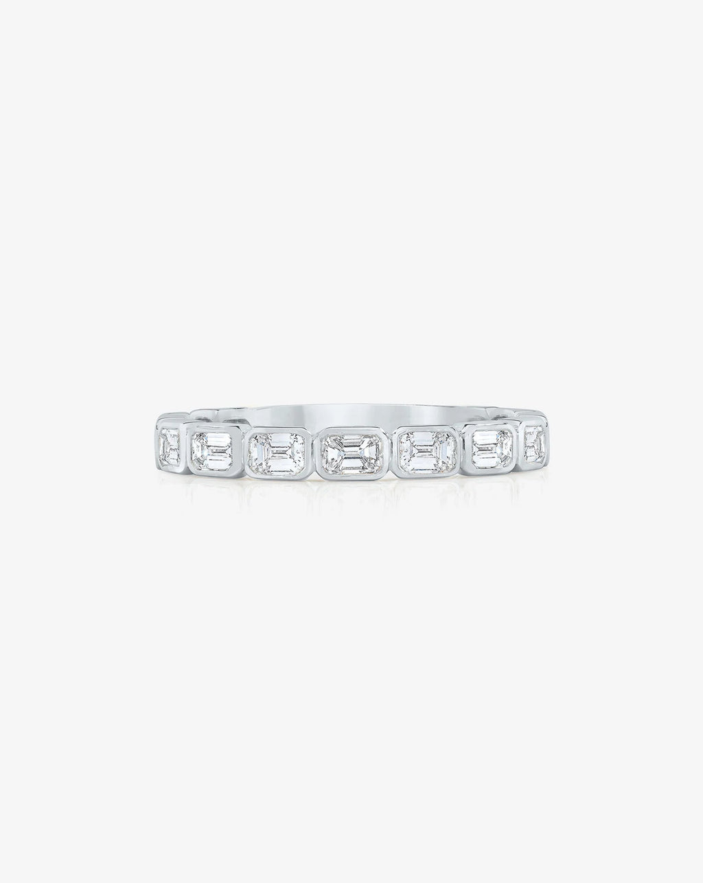 Lab Diamond Sideways Emerald Bezel Band